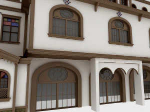 classic wood hotel 3D Model
