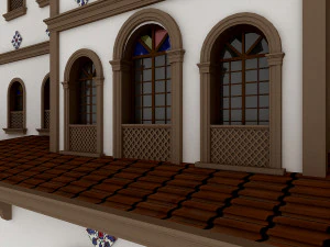 classic wood hotel 3D Model