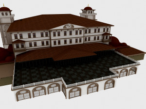 classic wood hotel 3D 모델