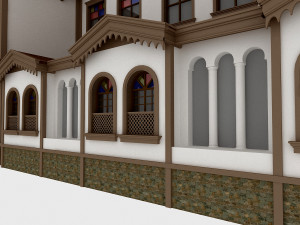 classic wood hotel 3D 모델
