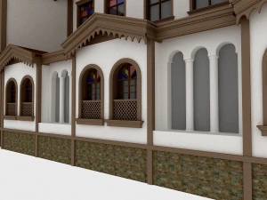 classic wood hotel 3D Model