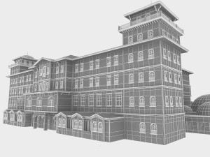 classic wood hotel 3D 모델