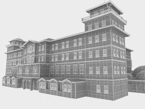 classic wood hotel 3D Model