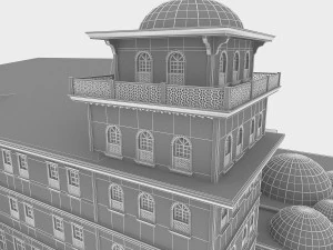 classic wood hotel 3D Model