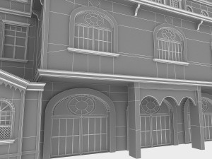 classic wood hotel 3D 모델