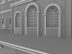 classic wood hotel 3D 모델