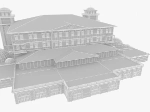 classic wood hotel 3D Model