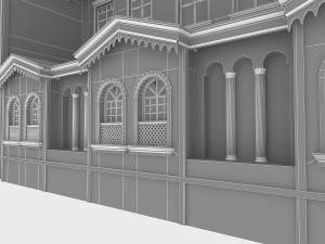 classic wood hotel 3D 모델