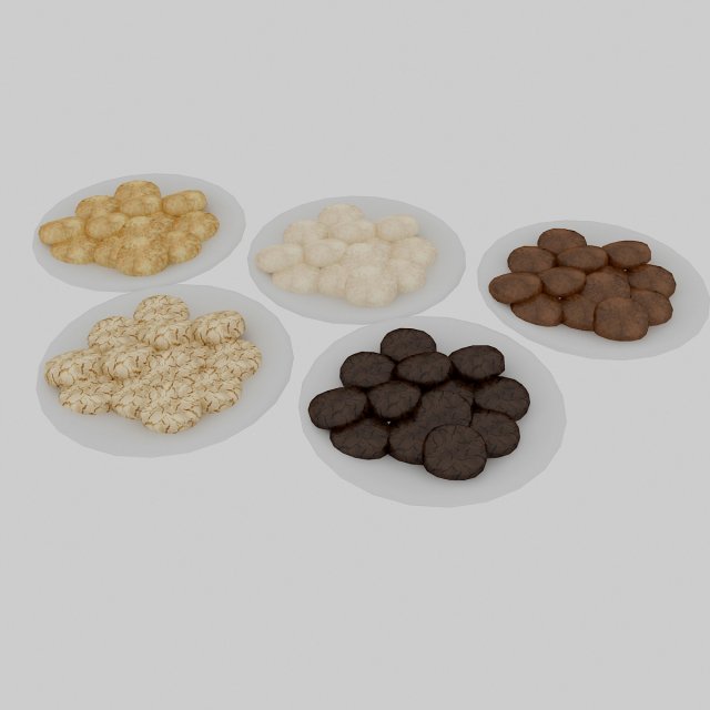 cookies set 3D Модель .c4d .max .obj .3ds .fbx .stl .blend 