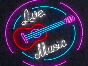 live music neon sign 3D Model