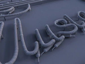 live music neon sign 3D Model