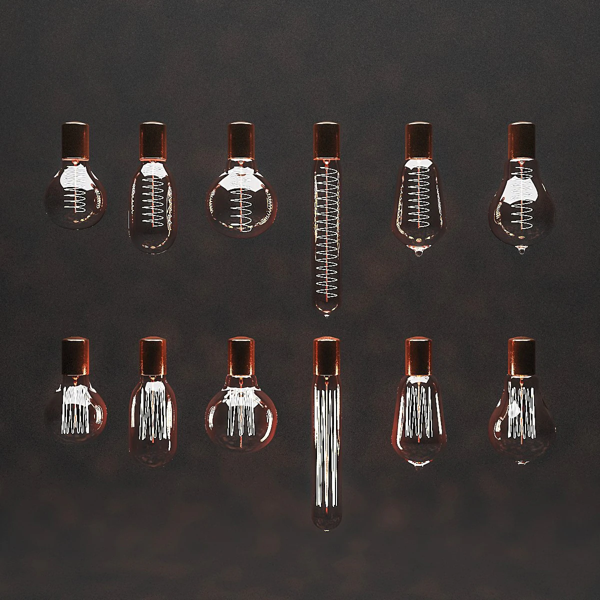 3d filament bulbs 3D Model .c4d .max .obj .3ds .fbx .stl .blend