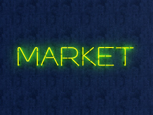 market neon sign 3D Модель