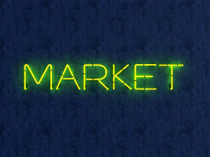 market neon sign 3D Model