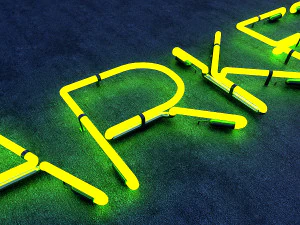market neon sign 3D Model