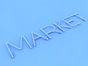 market neon sign 3D Модель