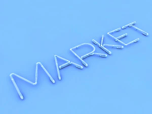 market neon sign 3D Model