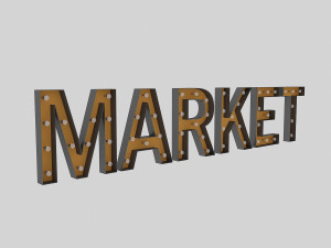 market sign with bulb Modelo 3D