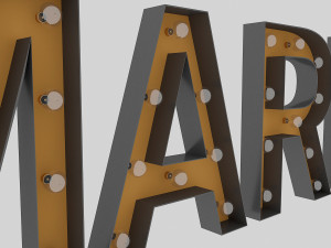 market sign with bulb Model 3D