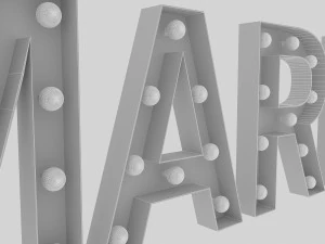market sign with bulb 3D Model