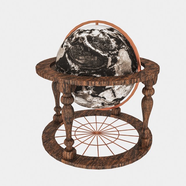 world globe decor 3D Modell .c4d .max .obj .3ds .fbx .stl .blend