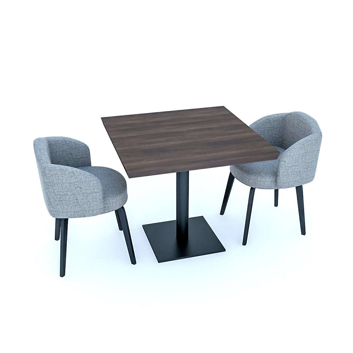 cafe table and chairs 3D Model .c4d .max .obj .3ds .fbx .stl .blend