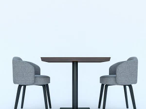 cafe table and chairs 3D Model