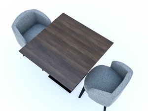 cafe table and chairs 3D Model
