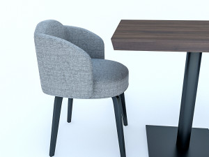 cafe table and chairs 3D Model