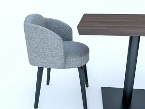 cafe table and chairs 3D Model