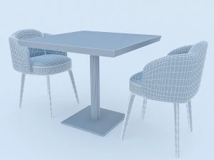 cafe table and chairs 3D Model