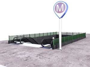 entr&eacute;e du m&eacute;tro Modèle 3D