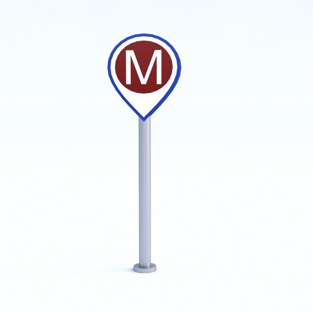 subway sign 3D Model .c4d .max .obj .3ds .fbx .stl .blend 