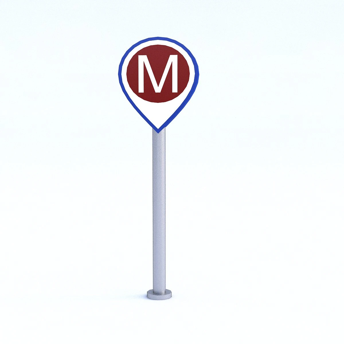 subway sign 3D Model .c4d .max .obj .3ds .fbx .stl .blend