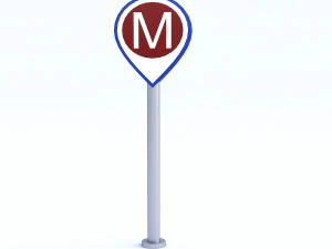 U-Bahn-Schild 3D Modell
