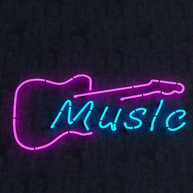 music neon sign 3Dモデル .c4d .max .obj .3ds .fbx .stl .blend 