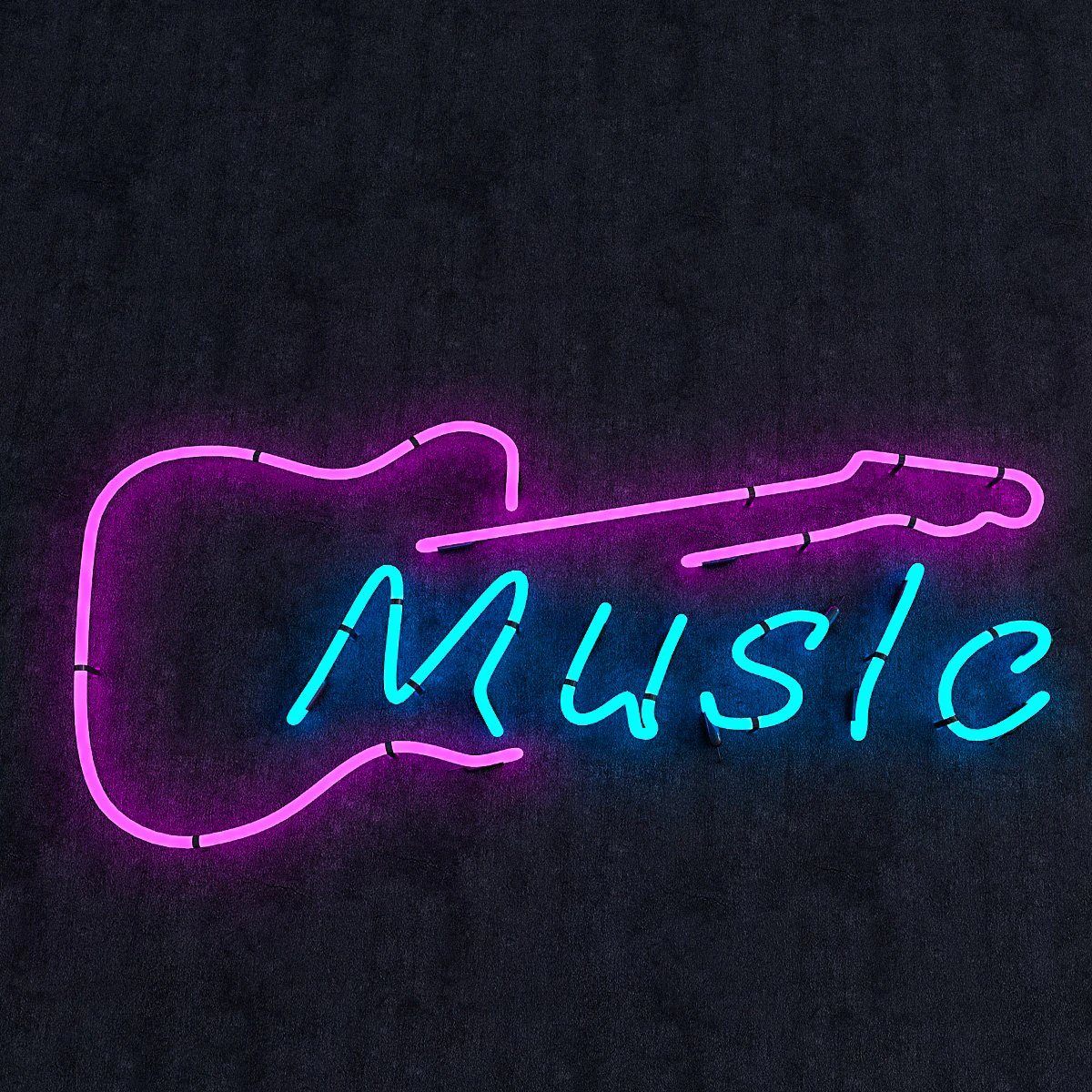 music neon sign 3D Model .c4d .max .obj .3ds .fbx .stl .blend 