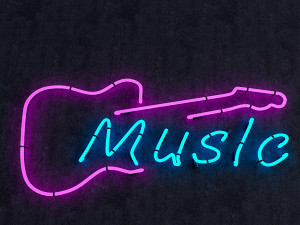 music neon sign Modelo 3D