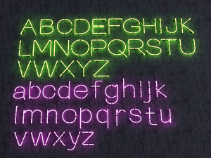 neon alphabet Modelo 3D