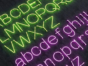 neon alphabet 3D Model