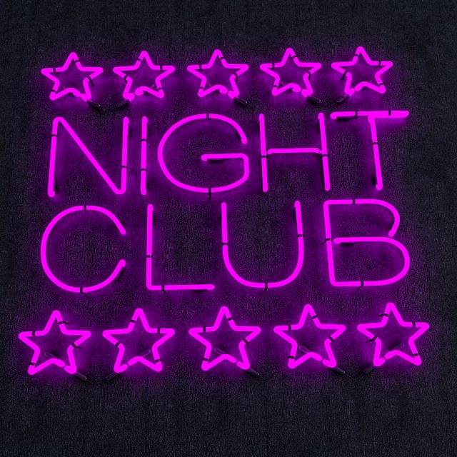 night club neon sign Modelo 3D .c4d .max .obj .3ds .fbx .stl .blend 