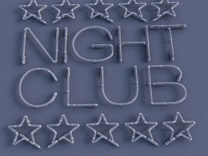 night club neon sign Modelo 3D