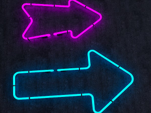 arrows neon sign Modelo 3D