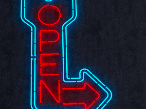 open neon sign 3D Model