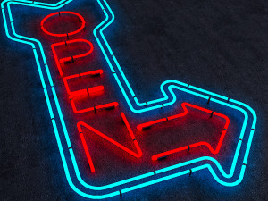 open neon sign 3D Model