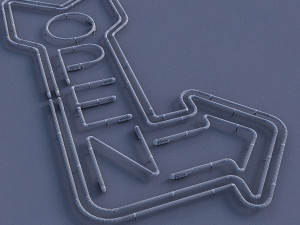 open neon sign 3D Model