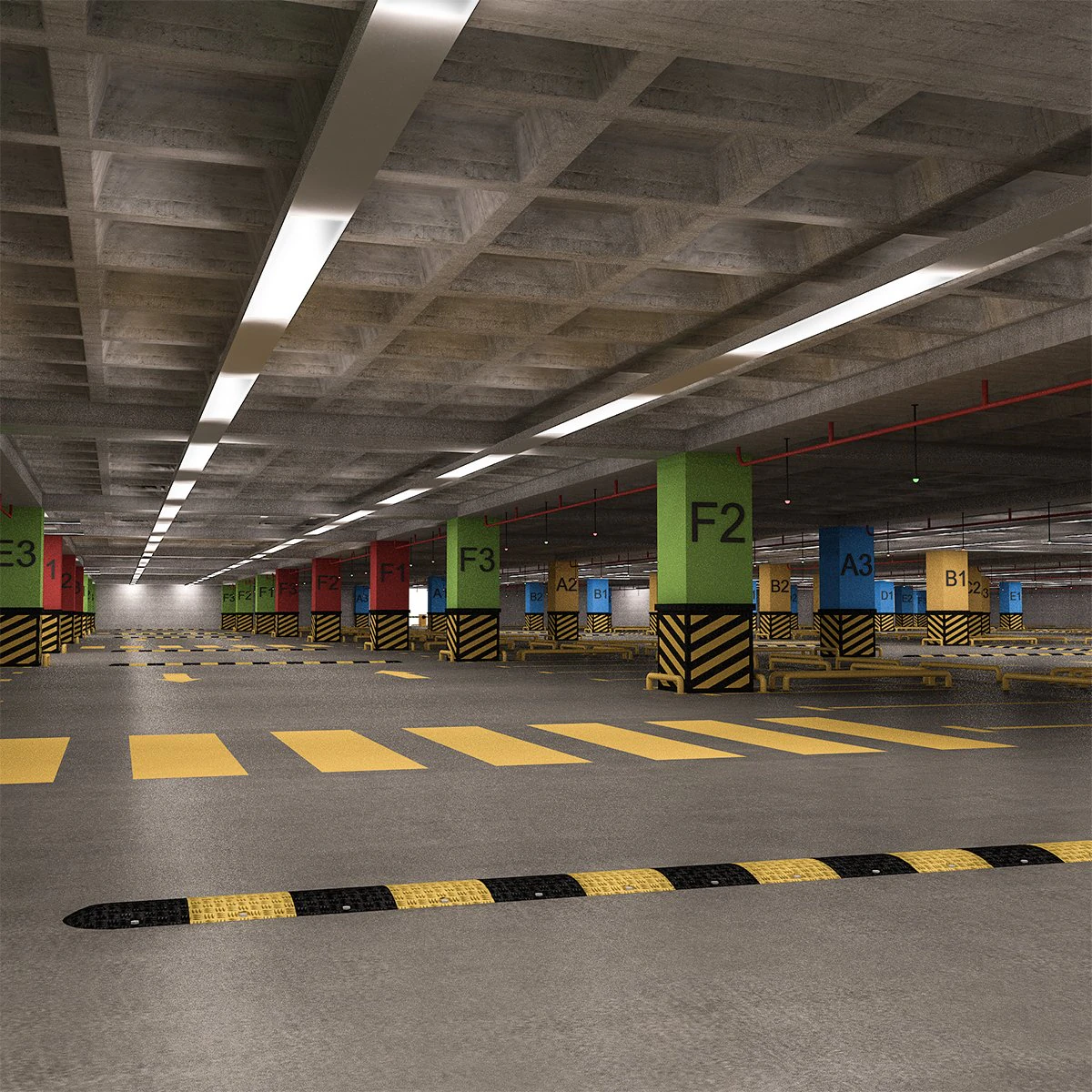car park 3D Model .c4d .max .obj .3ds .fbx .stl .blend 
