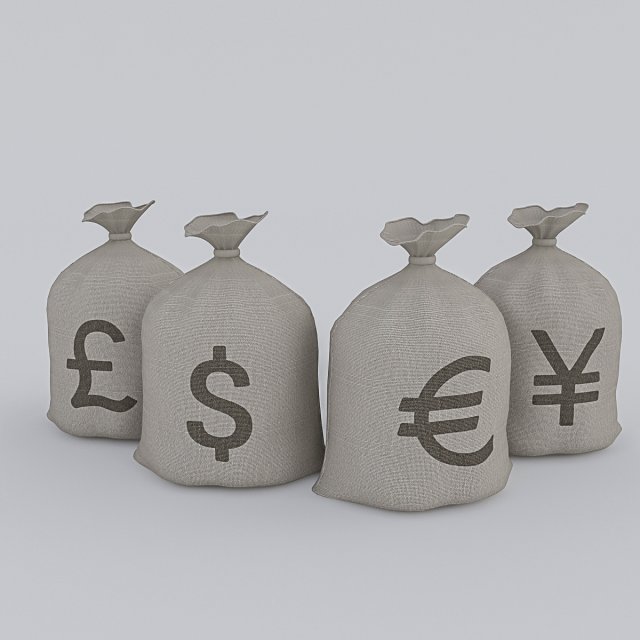 money bag Modelo 3D .c4d .max .obj .3ds .fbx .stl .blend 