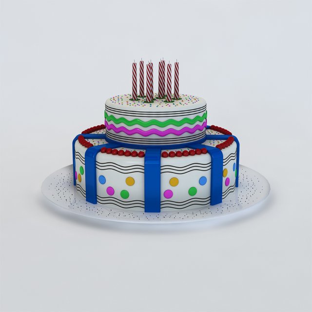 birthday cake Modelo 3D .c4d .max .obj .3ds .fbx .stl .blend 