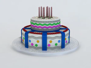 bolo de anivers&aacute;rio Modelo 3D